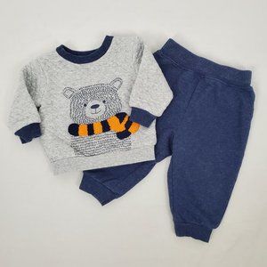 Leo & Luna 2 Pc Sweatshirt Gray Blue Joggers 12M